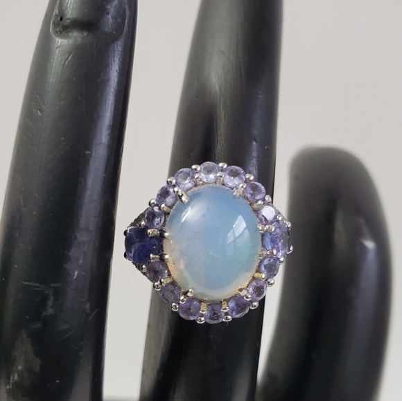 Sterling Silver 925 Tanzanite Moonstone Ring